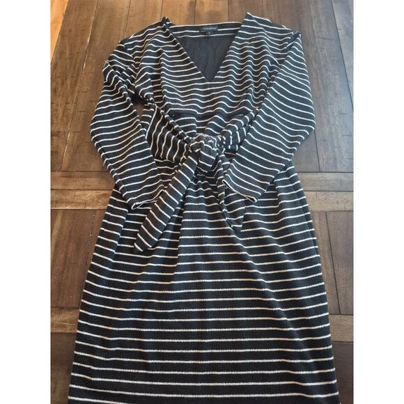 A Pea In The Pod Maternity Black & White Striped Dress size L - Picture 1 of 5
